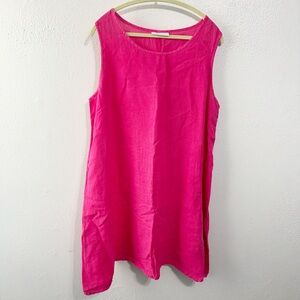 Bryn Walker hot pink linen shift dress large